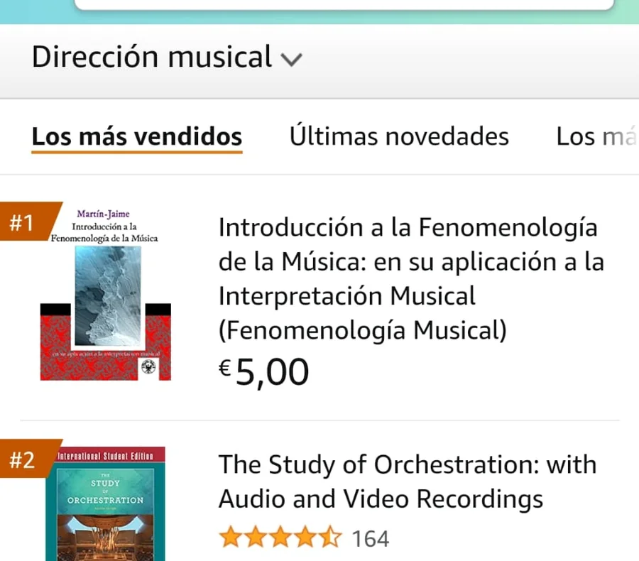Introducción a la Fenomenología de la Música en el número uno de Amazon Kindle